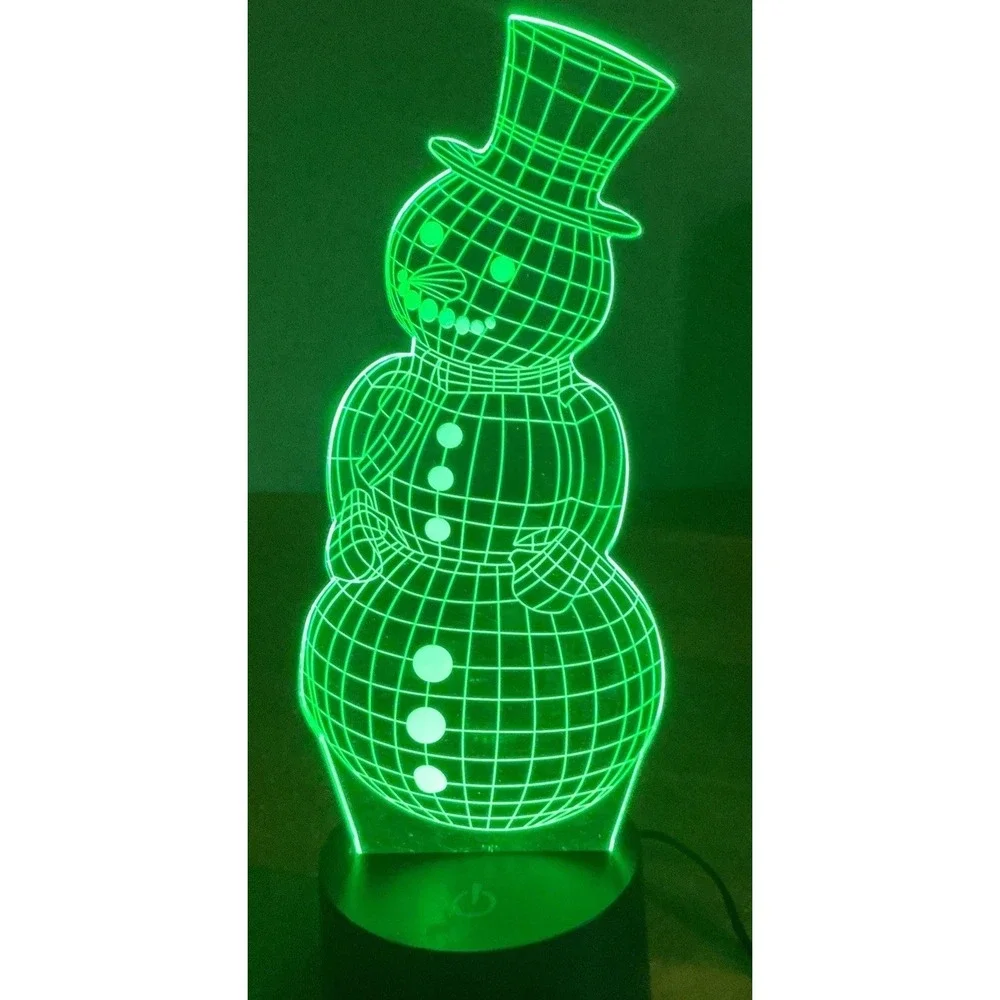 Decomantra USB Christmas Snowman Light, Seven Color Battery Or USB Power, Tested